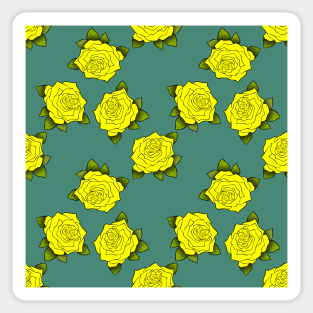 Yellow Roses Pattern in Alexandrite Color Sticker